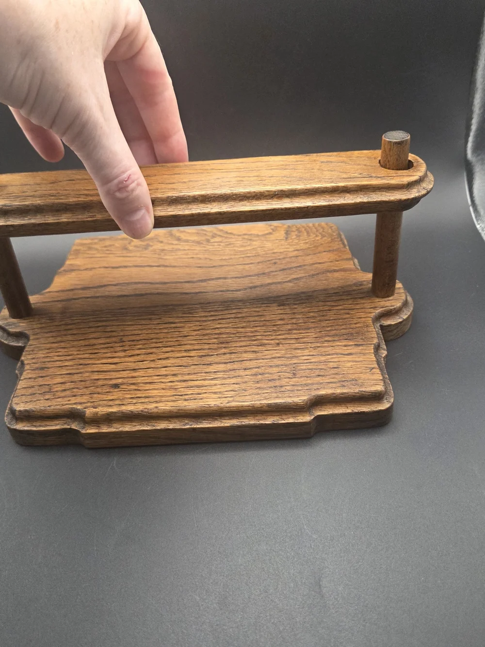 Vintage Napkin Holder Oak Wind Proof Country French Farm